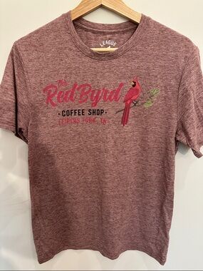 League Women's Heather Rose Graphic Tee with Cardinal Artwork